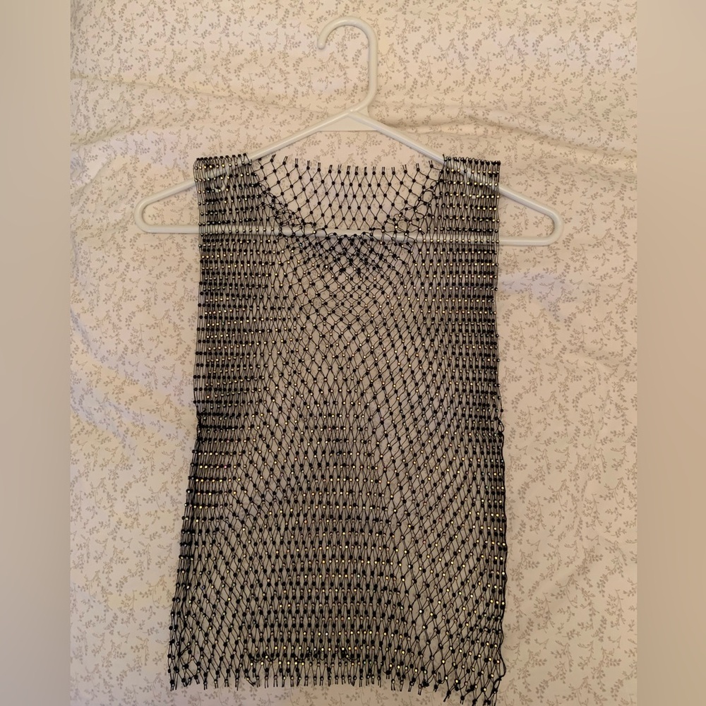 Shein mesh rhinestone top